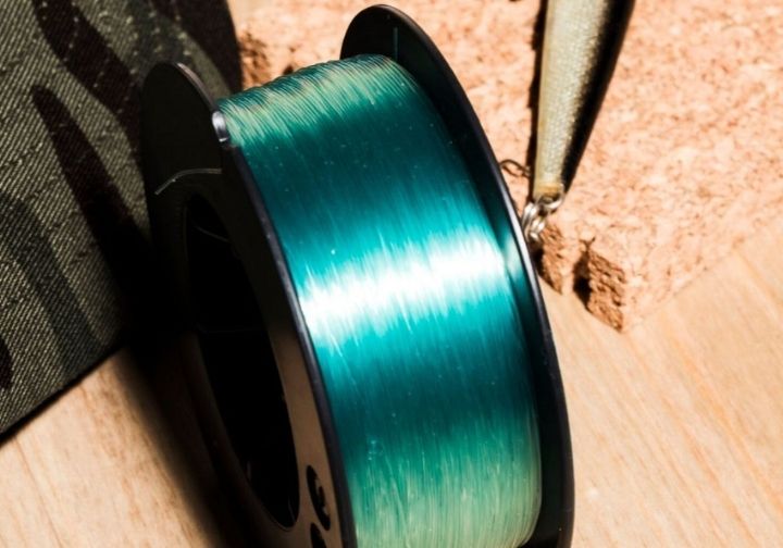 Reel with monofilament fishing line.
