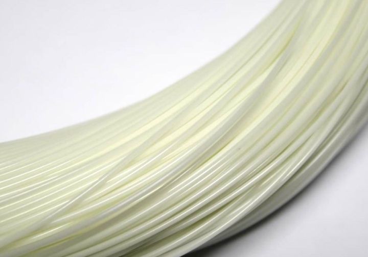 Detail of MonCad® monofilament line in high-strength phosphorescent polyamide, showing uniform diameter used in professional longlines.